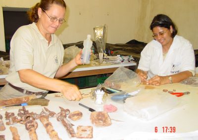 Sylvia and Nora working at catalogue system